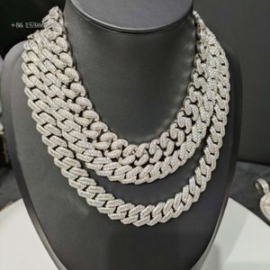 Good Quality 16Mm Sterling Sier VVS Moissanite Diamond Iced Out Thorn Miami Cuban Link Chain Necklace For Men