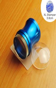 Whole New 38cm Metal Blue Nail Art Stamper XL Clear Jelly Silicone Head Plastic Plate Scraper Cap Polish Stencil DIY Stampin4814074