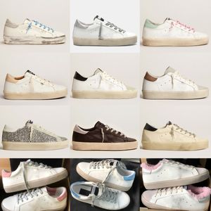 Designer shoes Hi Star Sneakers Thick bottom Women Casual Shoes Classic White Do-old Dirty Fashion Leather glitter suede star Woman Shoe