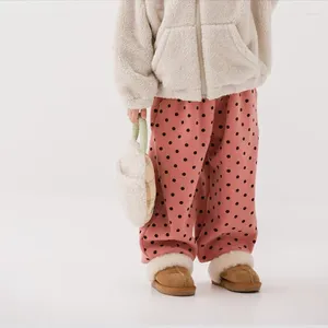 Byxor 2024 Stlye Girls Boys Thicken Poots Pants Cotton Winter Fashion Kids Long 1-8T PP252