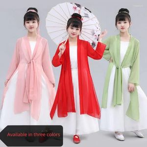 Stage Wear Children's Three Piece Set Classical Dance Chinese Style Training Suit Flowing Body Rhyme Performance