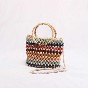 Пляжные сумки, цветная сумка ручной работы, детская портативная сумка через плечо из бисера, плетеная соломенная сумка из бисера 221226H24227