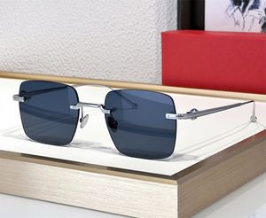 Mode Luxus Designer Herren Sonnenbrille 0403s klassische quadratische Form Titan randlose Sonnenbrille Sommer Business Freizeit Stil Anti-Ultraviolett mit Etui geliefert