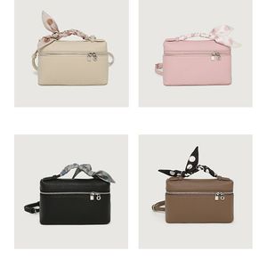 Women's new portable lunch box bag, simple lychee grain cowhide shoulder bag, textured crossbody small bag, fashionable and versatile makeup bag