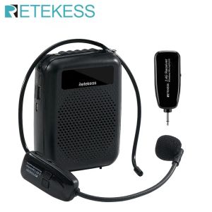 Players Retekess PR16R Megaphone Portable 12W FM Inspelning Voice Amplifier Teacher Microphone Högtalare MP3 Player FM Radio för Tour Guide