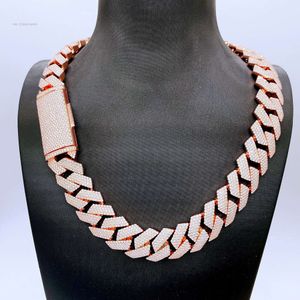 Fina smycken Hip Hop Iced Out VVS1 Moissanite Diamond Custom Personal Jeweler Sterling Sier Cuban Link Chain