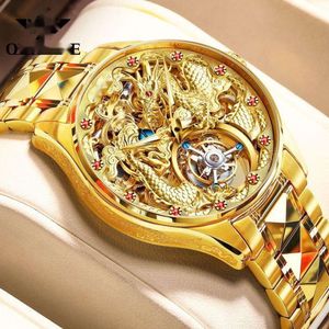 Swiss European Pinke Ny importerade Tourbillon Men's and Beautiful Metal Watch helautomatiska mekaniska avancerade affärsdominerande herrklockor