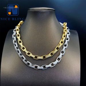 Passe testador para fora colar sólido sier com gra moissanite micro pave diamante correntes de gelo hip hop corrente