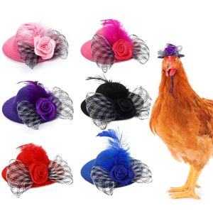 Outros suprimentos para animais de estimação 7 peças chapéus de frango engraçado capacete capacete acessórios de Halloween mini chapéu com cinta de queixo elástica ajustável para ele dh9gq