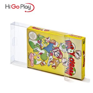Casos higoplay 10 pçs claro transparente original 8bit nes caixa de jogo cib jogos protetores de animais de estimação de plástico para caixas de jogo nintendo