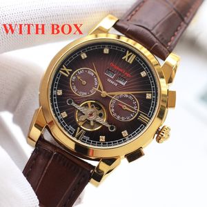 Gorąca wyprzedaż Montre Oryginalne klasyczne Tourbillon luksusowe zegarki Waterproof 42 mm zegarek na rękę lustro Automatyczny ruch mechaniczny projektant męski zegarek męski
