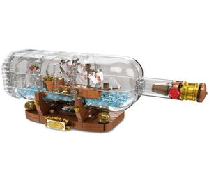 NEW 1078pcs Light Technic Idea Ship Boat In A Bottle Compatible lepining 21313 Building Blocks Bricks Toys For Children Gift CX2006684650