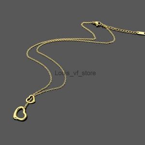 Anhänger Halsketten 2024 Modeschmuck Designer Designe Luxus Beliebte Halskette Neues Produkt Hollow Out Single Double Love 18k Gold Hohe Qualität Je Cigi H24227