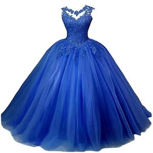 2024 Abiti da ballo Abito vintage Quinceanera Scoop Appliques Tulle Pizzo Abiti da ballo Abiti da cerimonia Abiti da laurea Vestido De 15 Anos Sweet 16