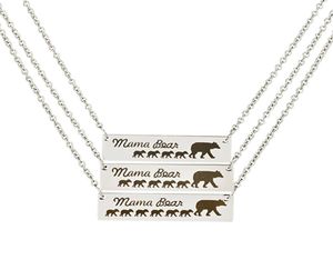 Mother039S Day Gift Mama Bear Animal Alphabet Good Friend Stainless Steel Necklace FSJB487884