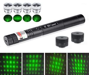 Lanternas tochas poderosas ponteiro laser vermelho verde 100mw 303 foco de visão ajustável queima lazer tocha caneta 468 padrões repla3281351