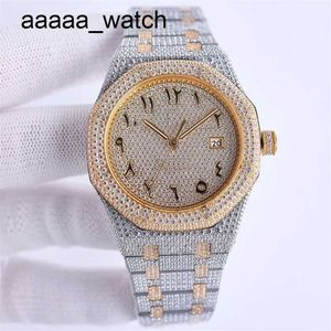 Diamonds AP handgjorda fulla av klocka Mens Automatiska mekaniska klockor 41 mm med diamantbockad stål 904L Sapphire Ladies Business Wristwatch Montre de Luxe