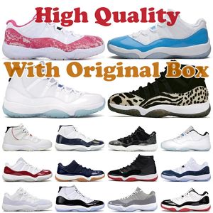 Med Box 11 Cherry 11s basketskor Män kvinnor Cement Gray Yellow Snakesskin Midnight Navy Pure Violet Cap and Gown Bred Jumpman 11 Sports Sneakers Outdoor Shoe