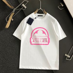 L Marka Tasarımcı T Shirt Kadınlar İçin Lüks Tişörtler Pamuk Moda Tees Yüksek Kaliteli Pembe Desen Erkekler Top