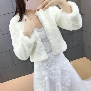 Pelliccia Lucyever moda coreana cappotti di pelliccia di coniglio finto donna autunno inverno abito da sposa giacche a scialle più bianche addensare capispalla di peluche caldi