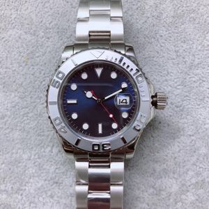 U1 ST9 Master 40 Automatyczna niebieska tarcza zegarek stali nierdzewnej Bransoletka męska Zegarek Scaphire Sapphire Sapphire Crystal Wristwatches Wit208w