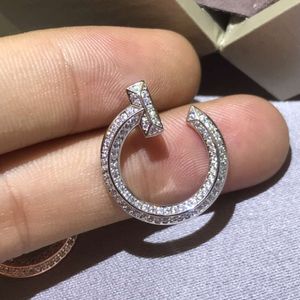 TiffanyJewelry TiffanyBracelet Heart Gold Earrings Designers Designers Earrings for Women T1リング型イヤリングINS925シルバーニードルメッキ18Kローズゴールドダイヤモンドスタッド