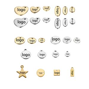 100pcs Customized Laser Engrave Name Stainless Steel Personalized Tags Custom For DIY Necklace Pendant Charms 240221