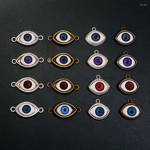 チャーム5pcs/lot 15x30mmビンテージデビルアイズ邪悪なトルココネクタペンダントDIYブレスレットネックレスジュエリー製造用品