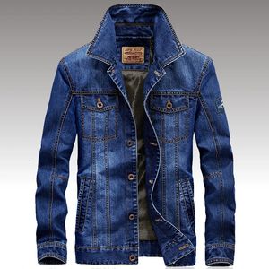 メンズスプリングファッションデニムジャケットミリタリージーンズジャケットトップ品質ブランド男性冬ボンバーアウトウェアコートプラスサイズ4XL 240226