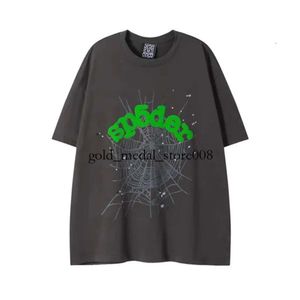 Spider T Shirt Uomo Designer Tshirt Numero 55555 Star Foam Stampa Puro cotone di alta qualità Rosa Verde Donna Magliette Trendy Coppia Tee Allentato Versatile Maglietta da uomo 915