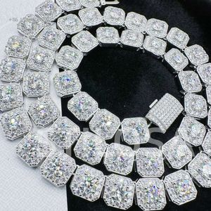 10Mm/12Mm Custom Size Rock-Candy Tennis Hip Hop Necklace 6Mm 5.5Mm VVS Moissanite Chain With Sier For Men