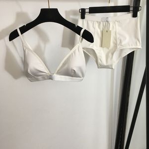 Yastıklı sütyen içecekleri kadın pamuklu mayo 2 adet bikini set klasik mektuplar jacquard mayolar lüks mayo takım elbise