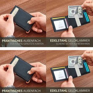 Włókno Mężczyznowy CLIP MULTI-CARD RFID Antymagnetyczna torba na karty Multi-Card Cienki Portfel Q240227