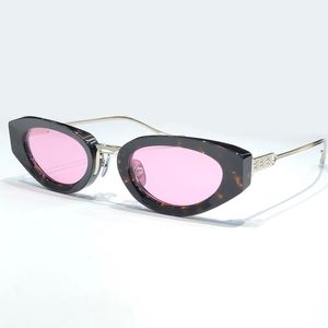 Kattögon solglasögon silver havana/rosa linser kvinnor lyxglasögon nyanser designer uv400 glasögon