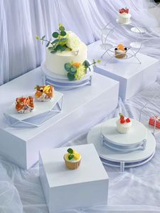 10pcs saf beyaz düğün dekor açık büfe tatlı tabakları sandviç kurabiye rafı doğum günü partisi cupcake standı bebek doğum günü şeker masası centerpieces dekorasyon