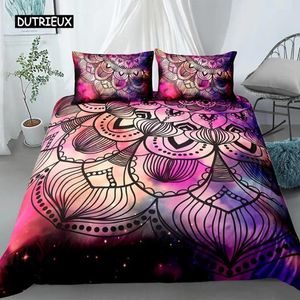 Set di biancheria da letto Set mandala Copripiumino Copriletti bohémien Letto Trapunta in poliestere King Queen Trapunta doppia doppia doppia completa