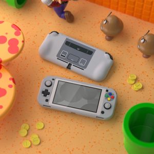 Hüllen PlayVital ZealProtect Ergonomische Schutzhülle für Nintendo Switch Lite mit Displayschutzfolie SFC SNES Classic EU-Stil