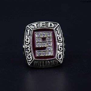 6ymb Designer Commemorative Ring Band Rings 1939-1960 Baseball Red Sox Star Ted Williams Hall of Fame Ring Jersey No. 9 Championship Ring R2X2