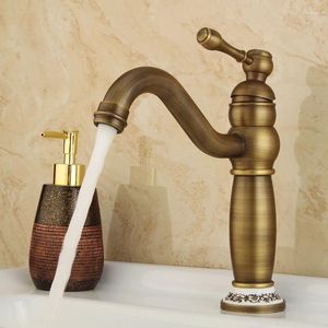 Bathroom Sink Faucets Basin All Copper European Antique Kitchen Faucet And Cold Single Hole Handle Vessel Water Tap Mixer