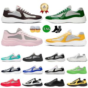 Luxury Designer Americas Cup Men casual shoes mesh patent leather Low top trainers sneakers Walking Rubber Sole Fabric platform outdoor dhgate trainer Size EU38-46