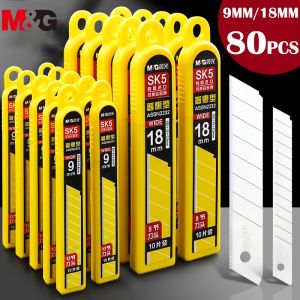 Bıçak mg 50pcs/lot SK5 çelik kesici bıçaklar 9mm/18mm kesme yardımcı bıçak bıçak kalınlığı DIY dayanıklı sanat kesici