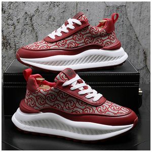Buty mody projektowe białe czerwone hafty imprezowe buty ślubne Trenery Klasyczne błyszczące haft haft koronki mężczyźni Casual Sneaker B112