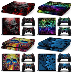 Klistermärken Skull Desing PVC Skin Sticker för PS4 Console and Controllers Stickers för PS4 Skin Sticker för PS4 Vinyl Sticker