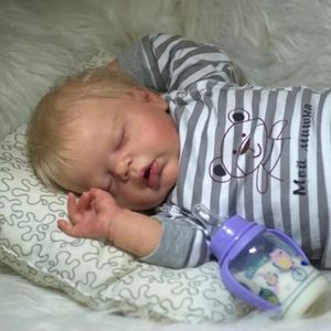 NPK 22inch Yumuşak Vücut Yeniden doğmuş Toddler Bebek Ruby 3D Cilt Görünür Damarlar El Köklü Saç Hediyeleri Çocuklar için 240223