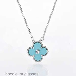 Brand 15mm Clover Necklace Fashion Charm Single Flower Cleef Necklace Luxury Diamond Agate 18k Gold Designer Necklace for Women Bl3g6