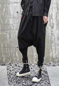 Men039s Pants Men Singer Hair Stylist Hiphop Street wiszący krocze splicowany pojedynczy piersi moda swobodny design5548131