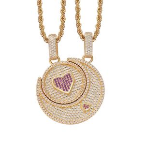Hiphop halsband solmåne par halsband mikro set zirkon kärlek personlighet smycken gåva276a
