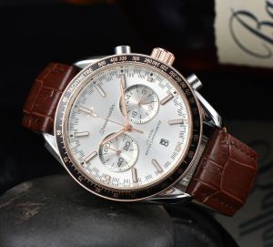 Omeg Nowe 5 szwów luksusowe zegarki męskie zegarek kwarcowy Watch Wysokiej jakości najlepsza luksusowa marka chronograph zegar zegarek Zegarek Zespół Men Fashion Pełna funkcja Sapphire Sklas 2 oczy