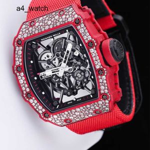 Relógio de celebridade icônico relógio de pulso RM Rm35-02 relógio mecânico automático série Rm35-02 floco de neve diamante vermelho edição limitada