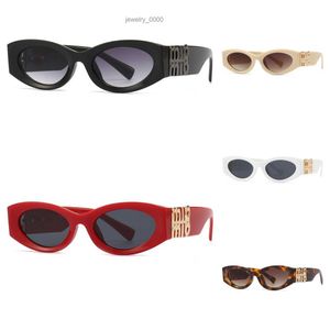 Fashion miui sunglasses designer oval frame luxury Miu womens anti-radiation UV400 personality mens retro glasses plate high grade value Z6C2